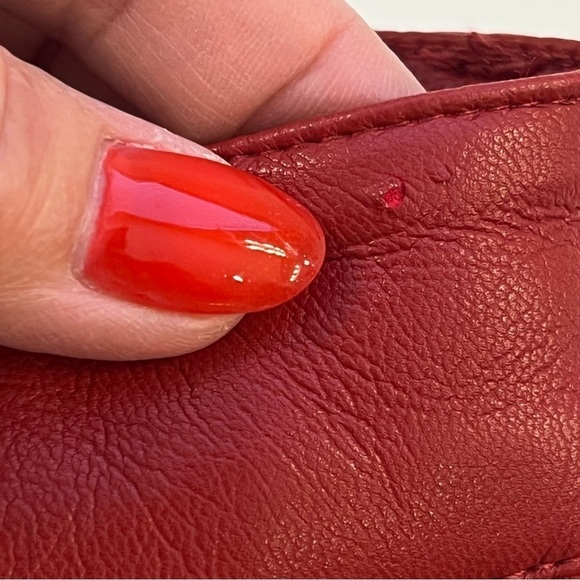 Guess faux leather vegan casual chino pant, red, sz 8, stretchy, NWOT - Picture 16 of 16